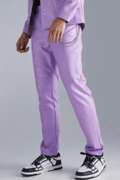 boohooMAN Pu Paisley Embroidered Slim Trouser | UK| Sets & Co-Ords