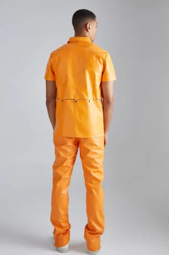 boohooMAN Pu Short Sleeve Detachable Shirt | UK| Shirts