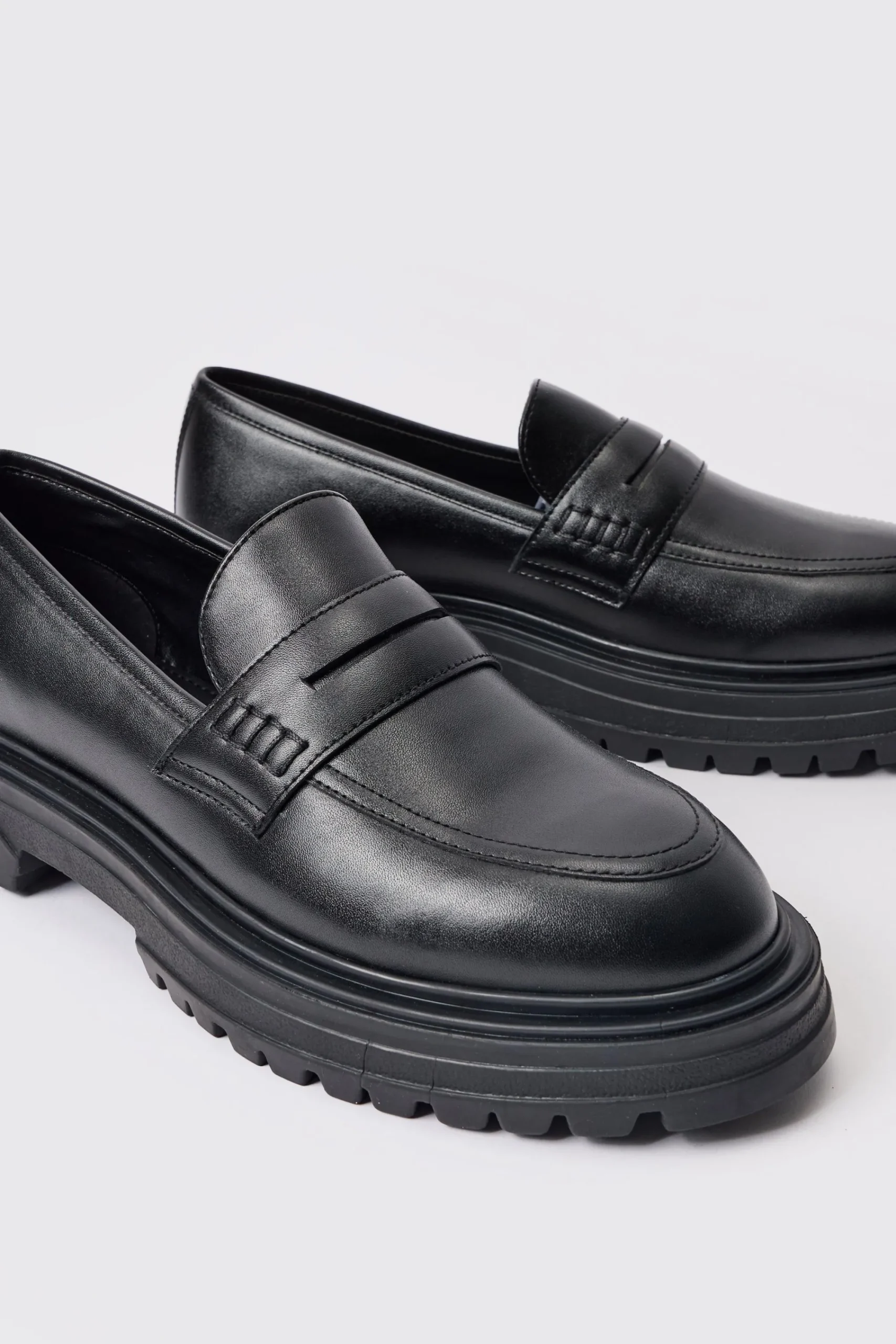 boohooMAN PU Slip On Chunky Loafer In | UK| Smart Shoes