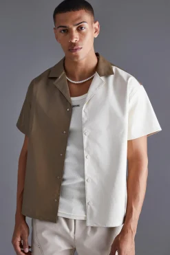 boohooMAN Pu Spliced Boxy Shirt | UK| Shirts