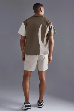 boohooMAN Pu Spliced Boxy Shirt | UK| Shirts