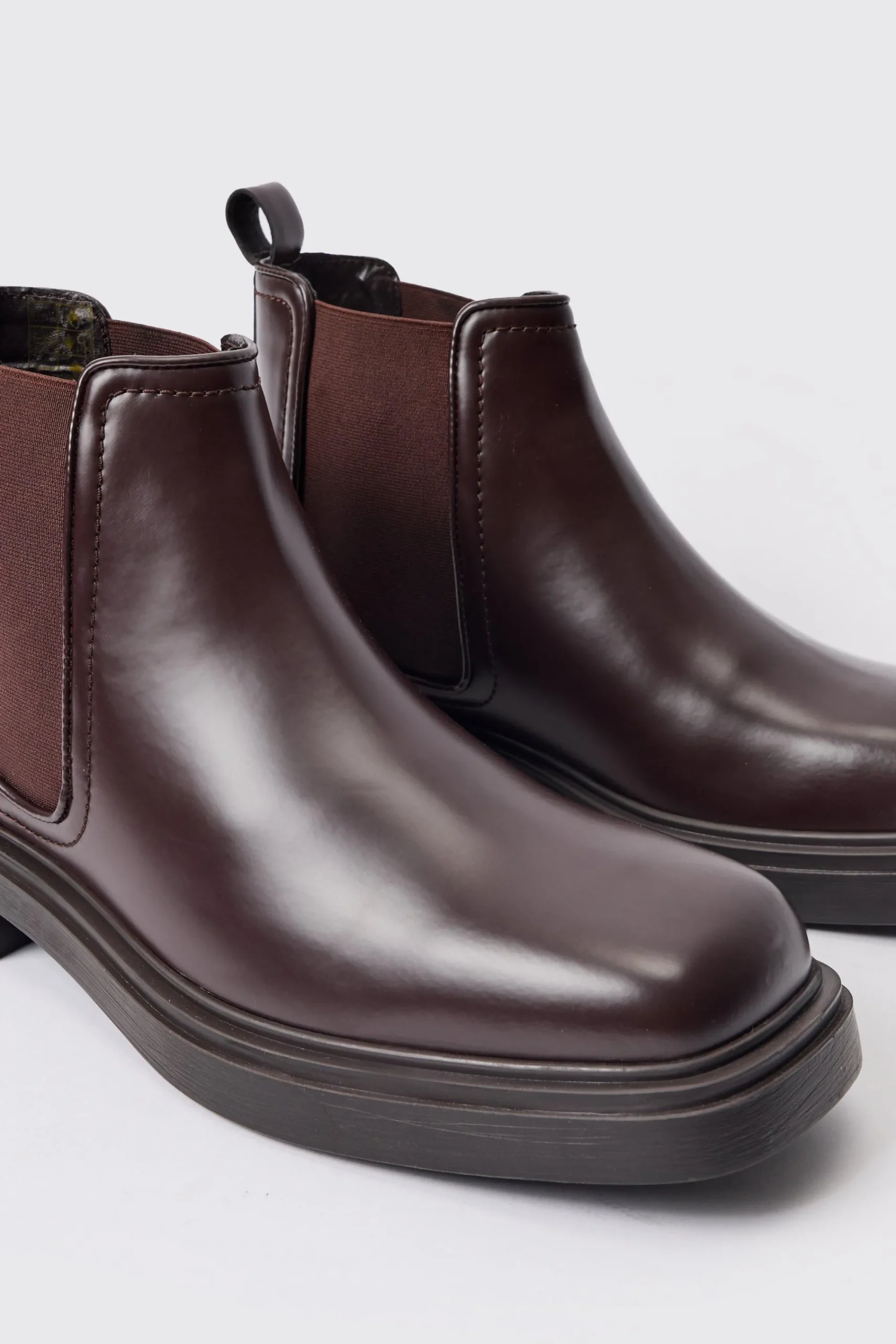 boohooMAN PU Square Toe Chelsea Boot In | UK| Boots