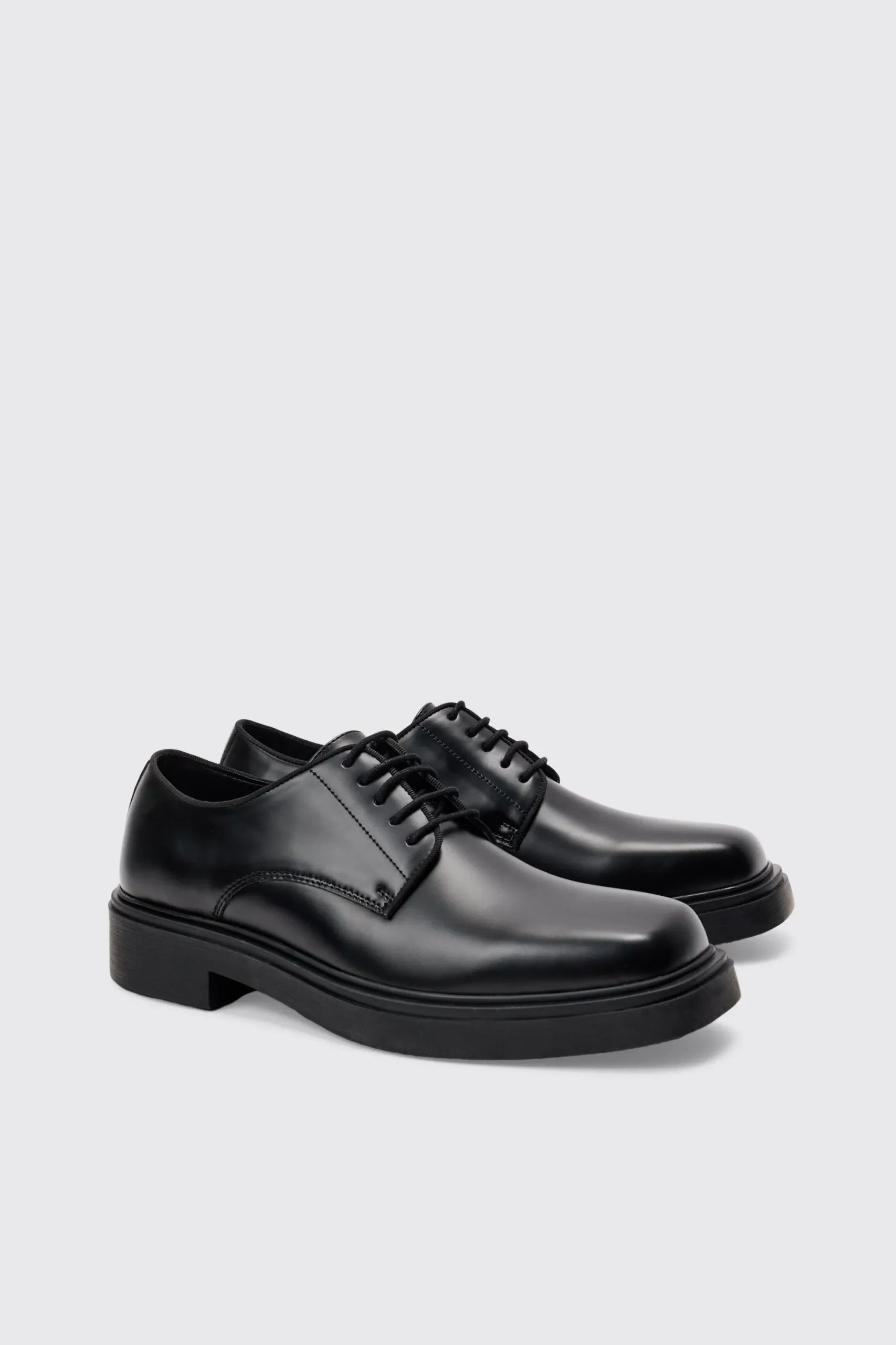 boohooMAN PU Square Toe Lace Up Loafer In | UK| Smart Shoes