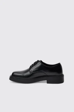 boohooMAN PU Square Toe Lace Up Loafer In | UK| Smart Shoes