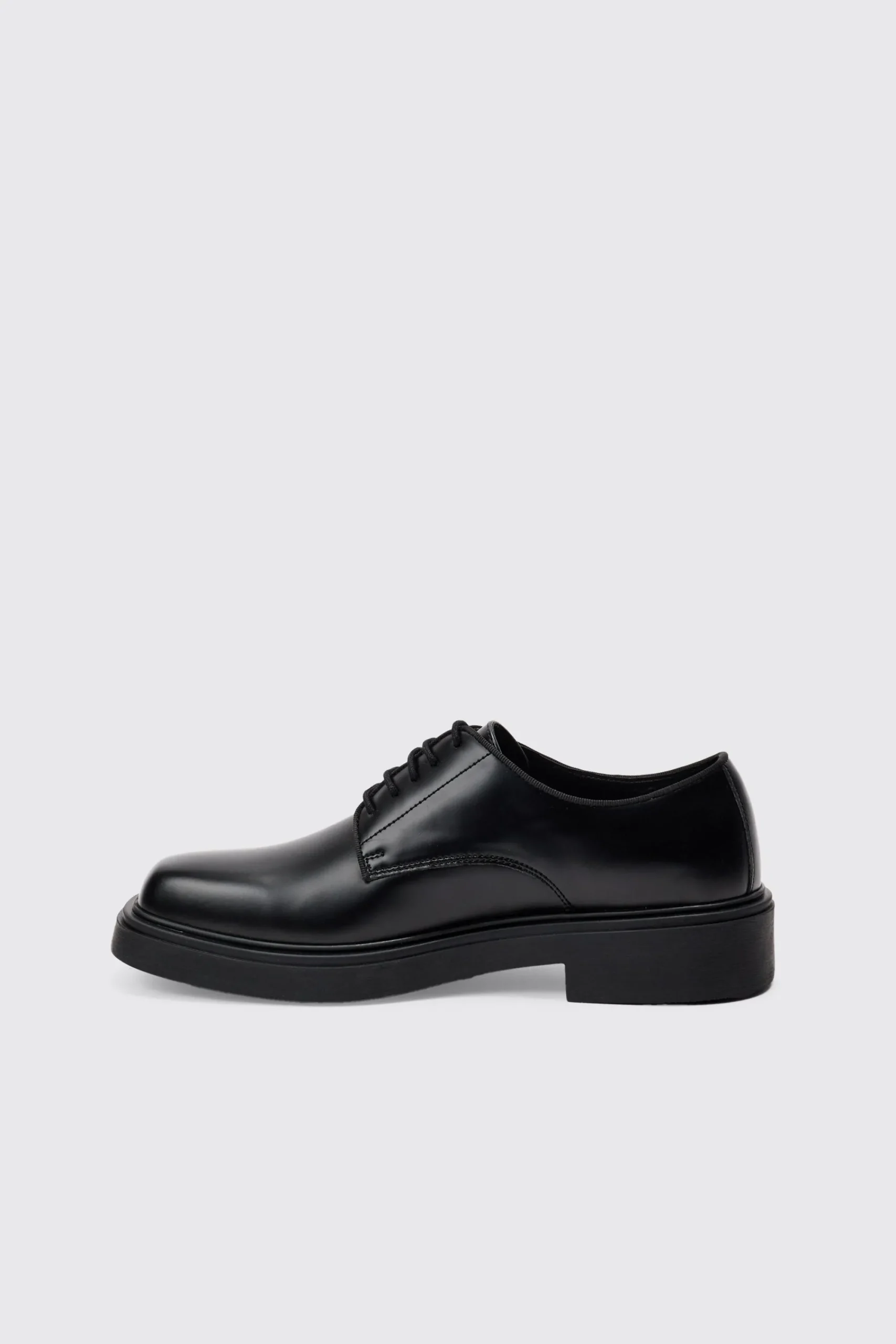 boohooMAN PU Square Toe Lace Up Loafer In | UK| Smart Shoes