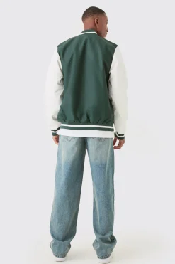 boohooMAN Pu Varsity Jacket | UK| Coats & Jackets