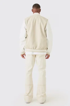 boohooMAN Pu Varsity Jacket | UK| Coats & Jackets