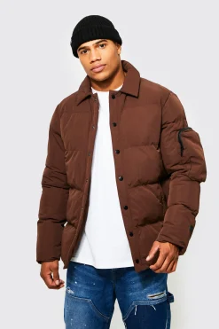 boohooMAN Puffer Harrington With Ma1 Pocket | UK| Coats & Jackets