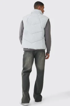 boohooMAN Quilted Funnel Neck Gilet In | UK| Coats & Jackets