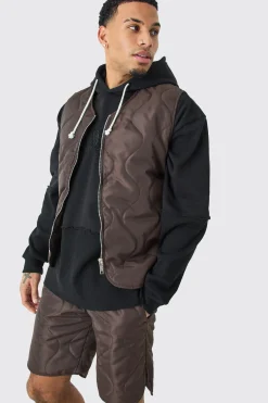 boohooMAN Quilted Liner Gilet And Short Set | UK| Sets & Co-Ords