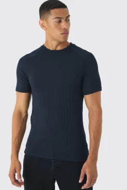 Raglan Chunky Rib Athlete T-Shirt | UK^boohooMAN Hot
