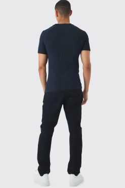 Raglan Chunky Rib Athlete T-Shirt | UK^boohooMAN Hot