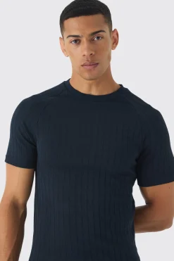 Raglan Chunky Rib Athlete T-Shirt | UK^boohooMAN Hot