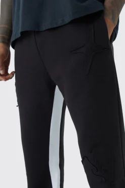 boohooMAN Raw Applique Gusset Jogger | UK| Trousers|Joggers
