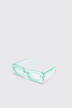 boohooMAN Rectangular Clear Plastic Sunglasses In | UK| Sunglasses