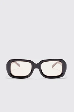 boohooMAN Rectangular Contrast Lens Sunglasses In | UK| Sunglasses