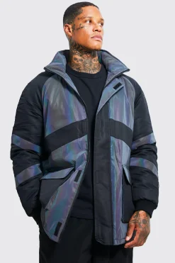 boohooMAN Reflective Panel Parka | UK| Coats & Jackets