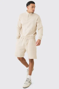 boohooMAN Regular 1/4 Zip Gusset Short Tracksuit | UK| Tracksuits