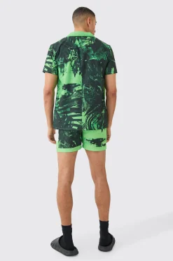 boohooMAN Regular Boarder Shirt & Swim Short Set | UK| Sets & Co-Ords