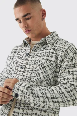 boohooMAN Regular Boucle Check Overshirt | UK| Shirts