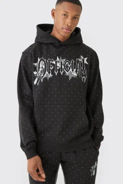 boohooMAN Regular Fit All Over Rhinestone Official Tracksuit | UK| Tracksuits