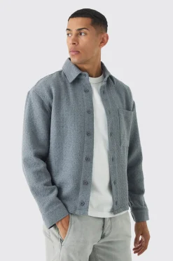 boohooMAN Regular Fit Boucle Overshirt | UK| Shirts