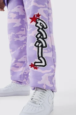 boohooMAN Regular Fit Camo Applique Badge Jogger | UK| Joggers