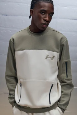 boohooMAN Regular Fit Colour Block Sweatshirt | UK| Hoodies & Sweatshirts