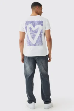 Regular Fit Graffiti Heart Print T-shirt | UK^boohooMAN Hot