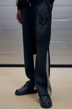 boohooMAN Regular Fit Gusset Panel Washed Stencil Spray Joggers | UK| Trousers|Joggers