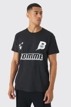 Regular Fit Homme Star Graphic T-Shirt | UK^boohooMAN