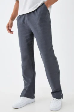 boohooMAN Regular Fit Jacquard Raised Stripe Split Hem Jogger | UK| Trousers|Joggers