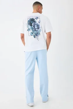 boohooMAN Regular Fit Jacquard Raised Stripe Split Hem Jogger | UK| Trousers|Joggers