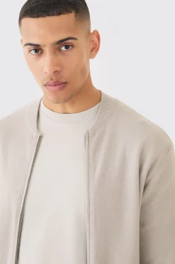 boohooMAN Regular Fit Knitted Bomber | UK| Knitwear|Coats & Jackets