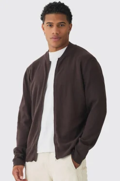 boohooMAN Regular Fit Knitted Bomber | UK| Knitwear|Coats & Jackets