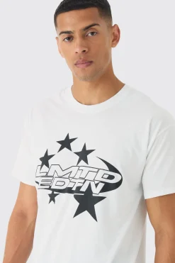 Regular Fit Lmtd Star Graphic T-Shirt | UK^boohooMAN Outlet