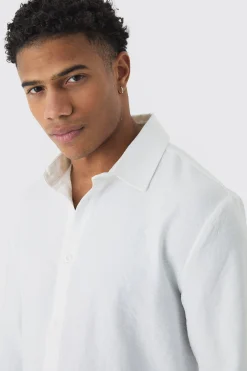 boohooMAN Regular Fit Long Sleeve Linen Shirt | UK| Shirts