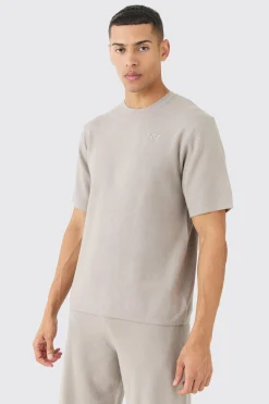 Regular Fit Man Branded Knitted T-shirt | UK^boohooMAN Best