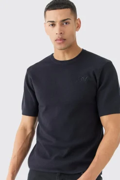 Regular Fit Man Branded Knitted T-shirt | UK^boohooMAN Best