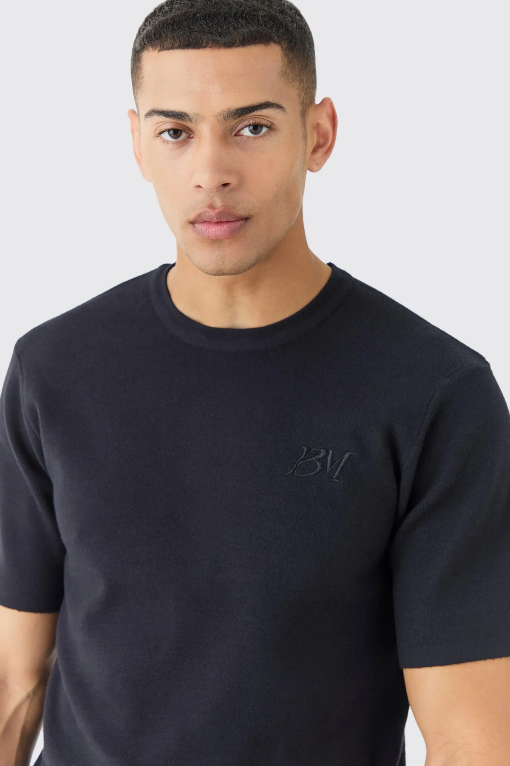 Regular Fit Man Branded Knitted T-shirt | UK^boohooMAN Best