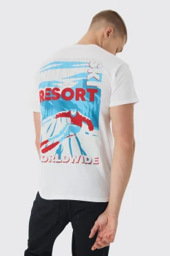 Regular Fit Man Ski Resort Print T-Shirt | UK^boohooMAN Discount