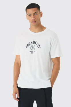 Regular Fit New York City Varsity T-Shirt | UK^boohooMAN Clearance