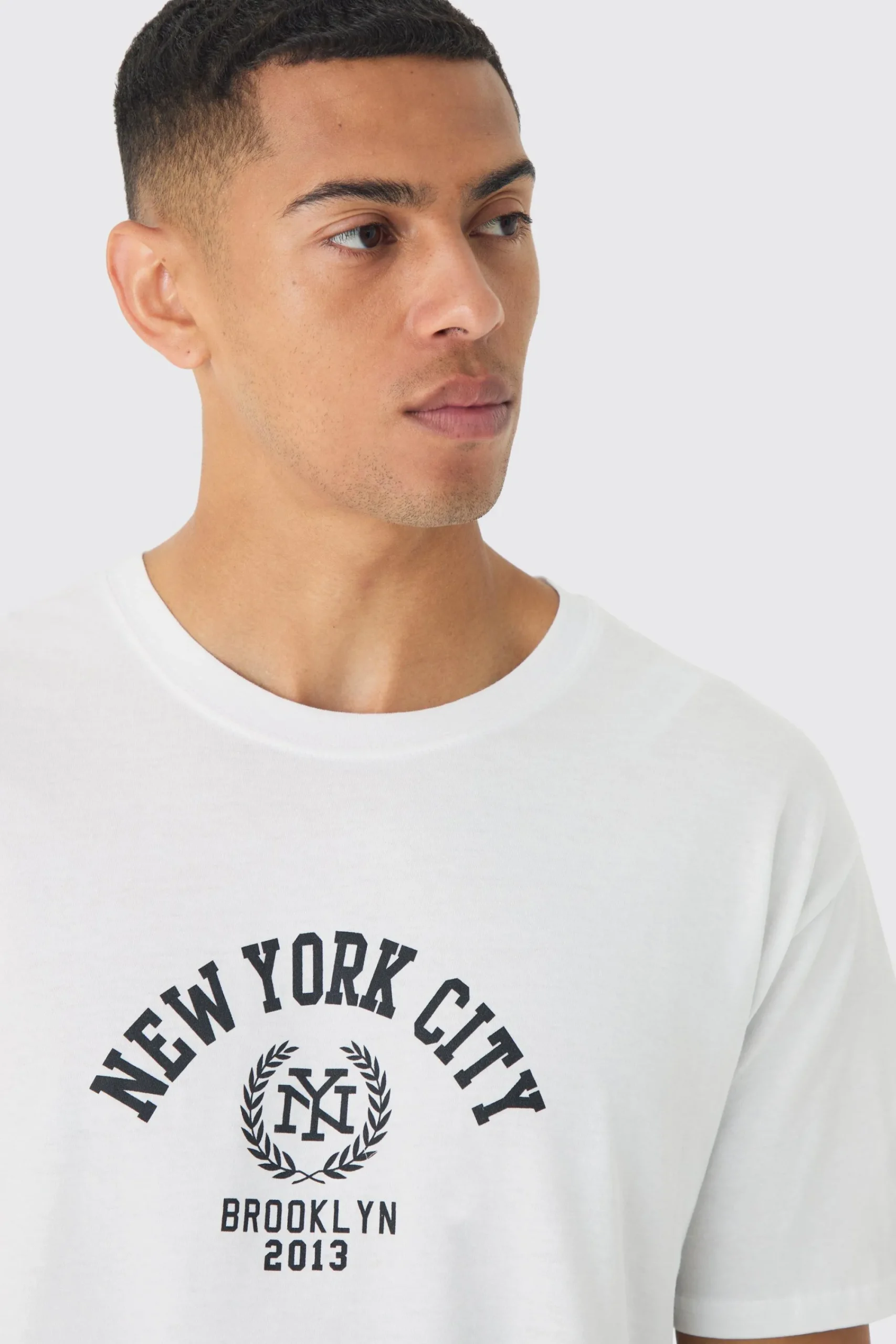 Regular Fit New York City Varsity T-Shirt | UK^boohooMAN Clearance