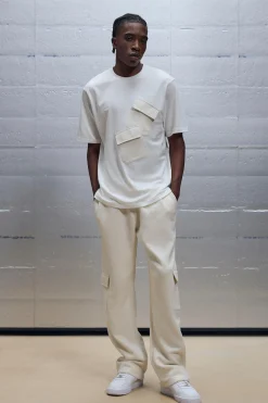 boohooMAN Regular Fit Placement Pocket T-shirt & Jogger Set | UK| Sets & Co-Ords