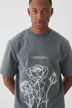 Regular Fit Puff Print Heavyweight T-shirt | UK^boohooMAN Best