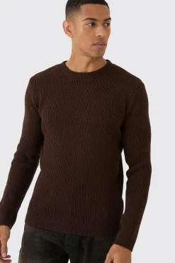 boohooMAN Regular Fit Rib Knit Jumper | UK| Trousers|Knitwear