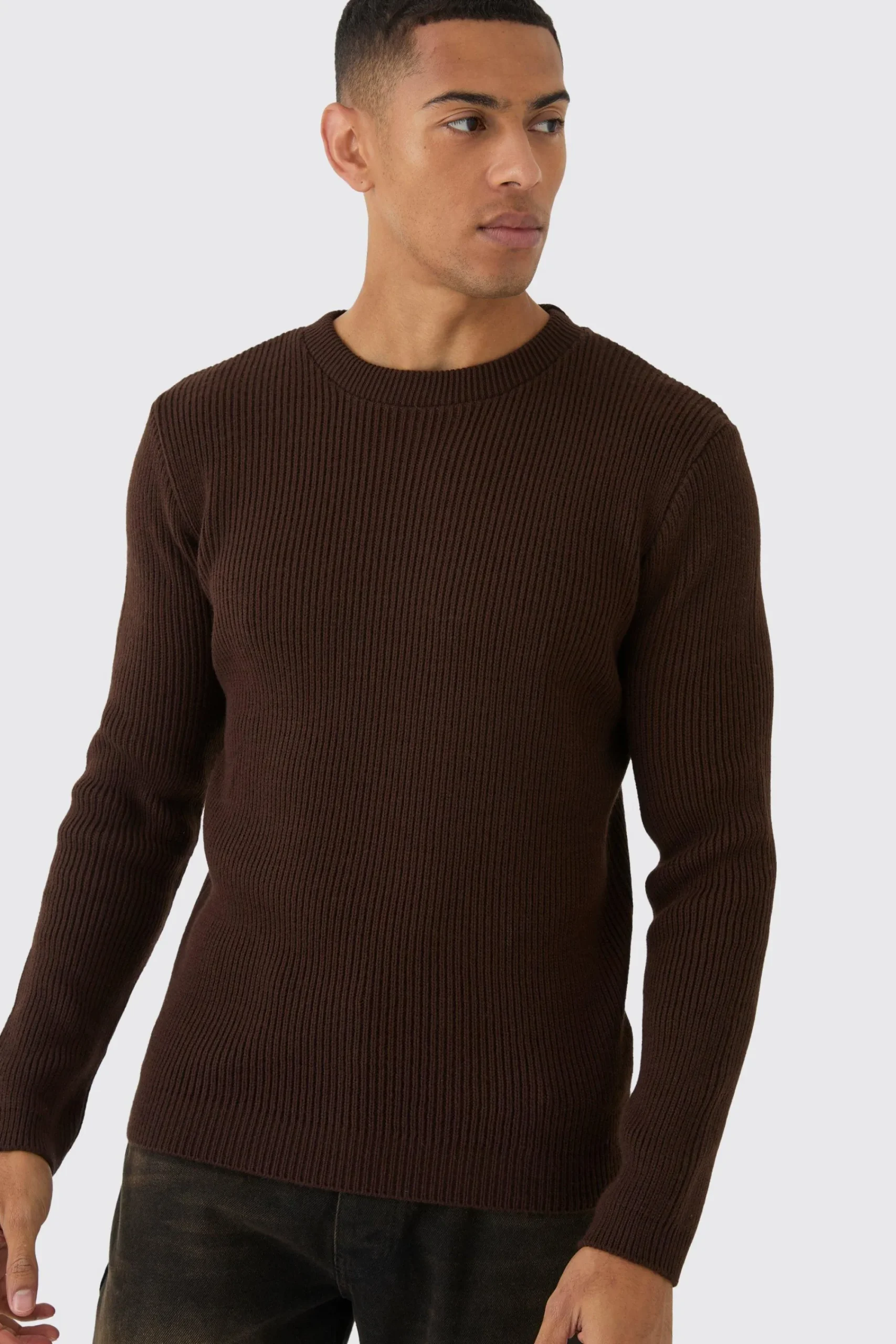 boohooMAN Regular Fit Rib Knit Jumper | UK| Trousers|Knitwear