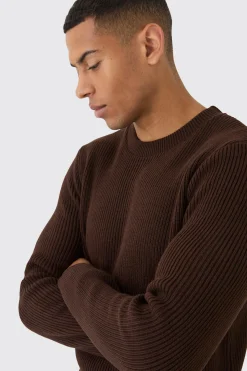 boohooMAN Regular Fit Rib Knit Jumper | UK| Trousers|Knitwear