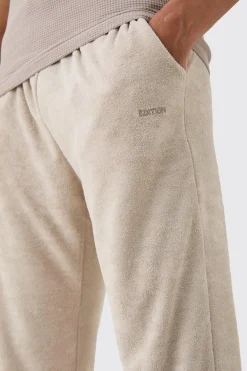 boohooMAN Regular Fit Split Hem Towelling Edition Joggers | UK| Trousers|Joggers