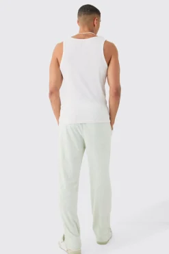 boohooMAN Regular Fit Split Hem Towelling Joggers | UK| Joggers